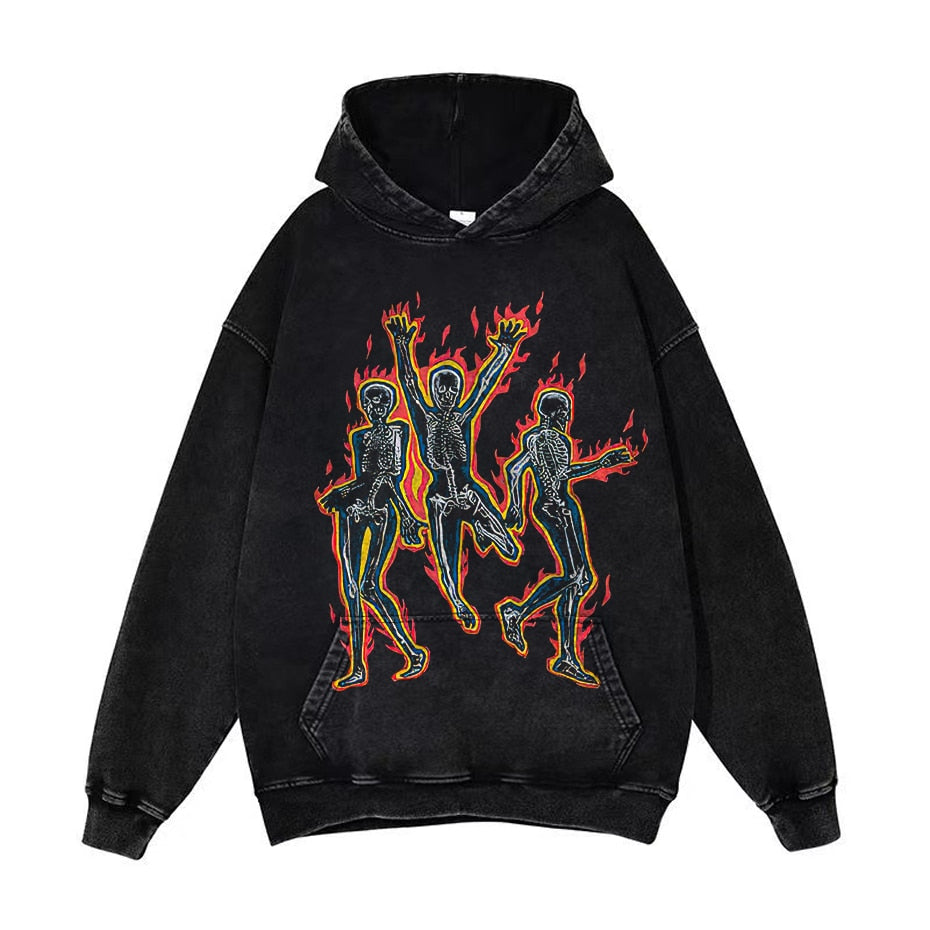 'Dancing Skeletons' Oversized Hoodie